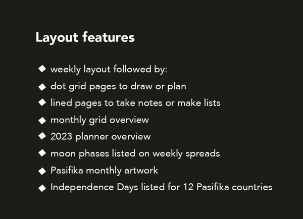 BLACK KOKO & KI -LINEN DIARY 2023 - Measina Treasures of Samoa