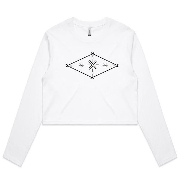 Malu Long Sleeve Crop Tee - Measina Treasures of Samoa