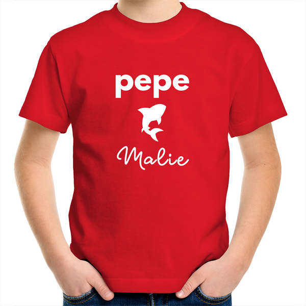 Pepe Malie (Baby Shark) Kids Youth Cotton T-Shirt - Measina Treasures of Samoa